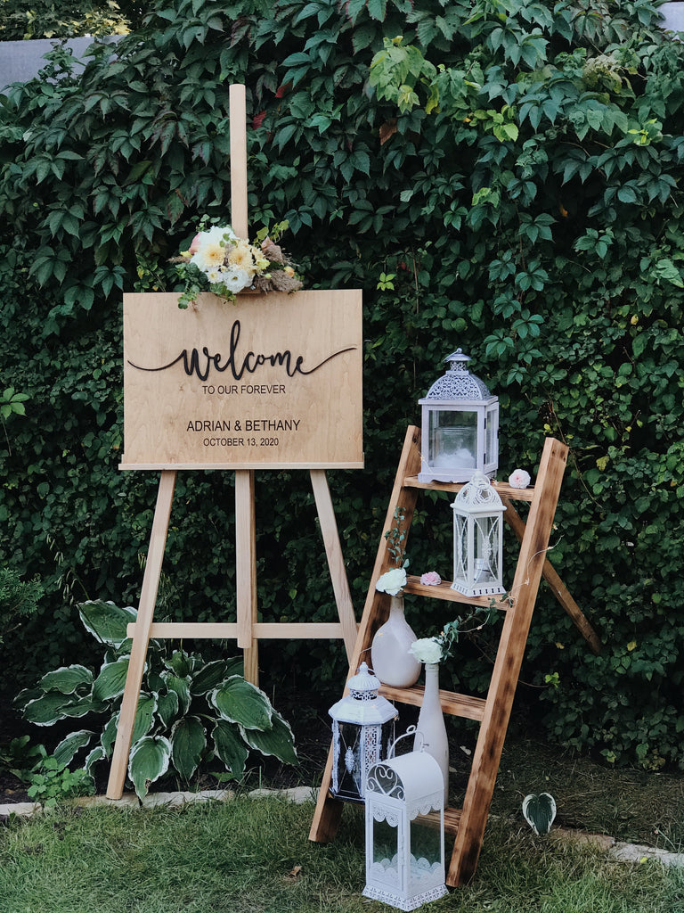 Welcome to our Forever Custom Wooden Wedding Reception Sign