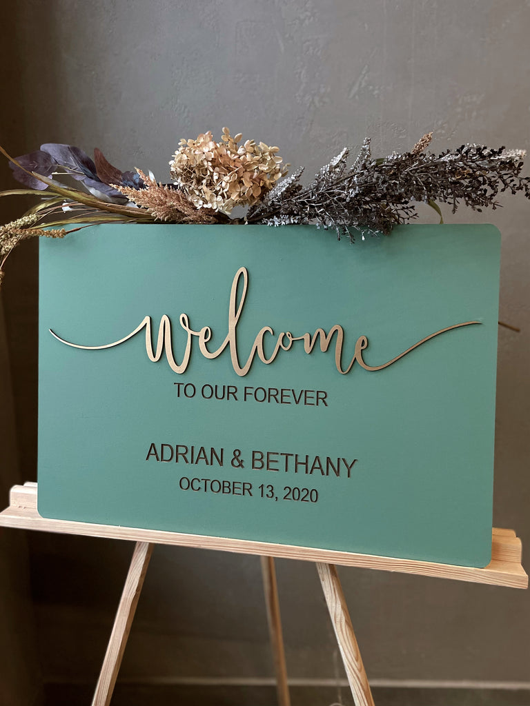 Rectangular Wedding Welcome Sign