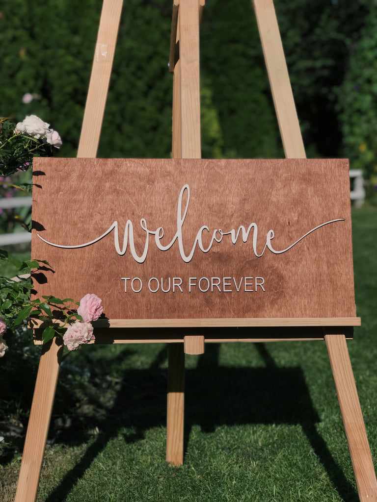 Rustic Wooden Welcome to our Forever Sign