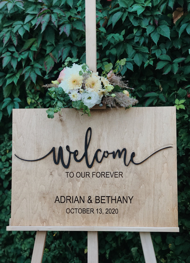 Welcome to our Forever Custom Wooden Wedding Reception Sign