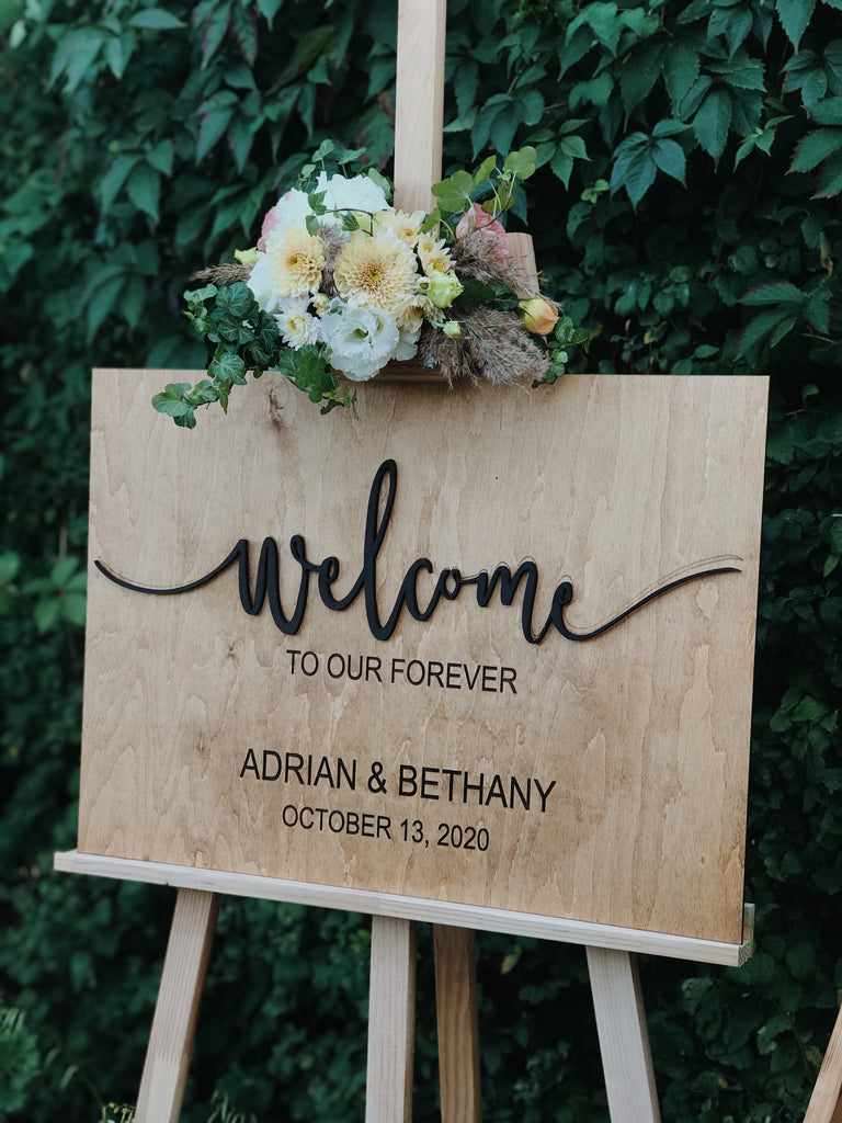 Welcome to our Forever Custom Wooden Wedding Reception Sign