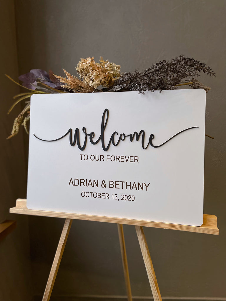 Green & Gold Wedding Welcome Sign