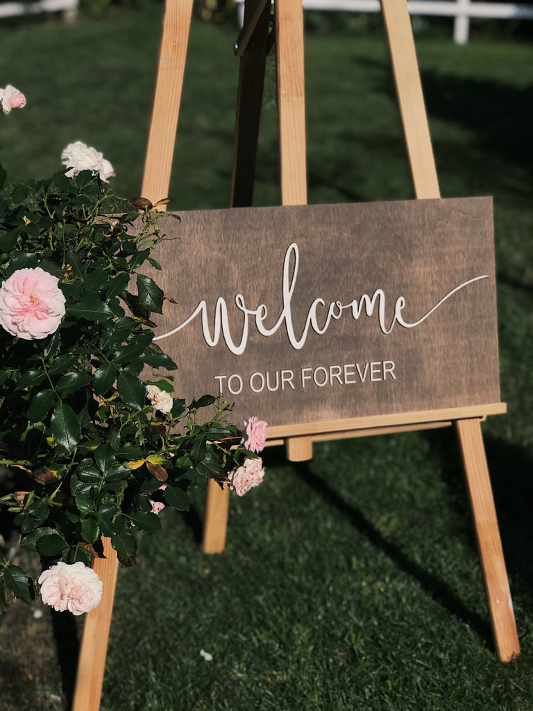 Rustic Wooden Welcome to our Forever Sign