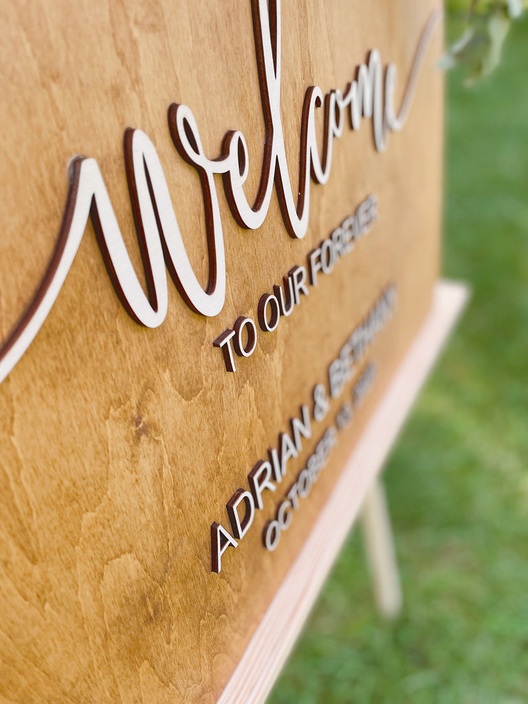 Custom Wooden Wedding Welcome Sign