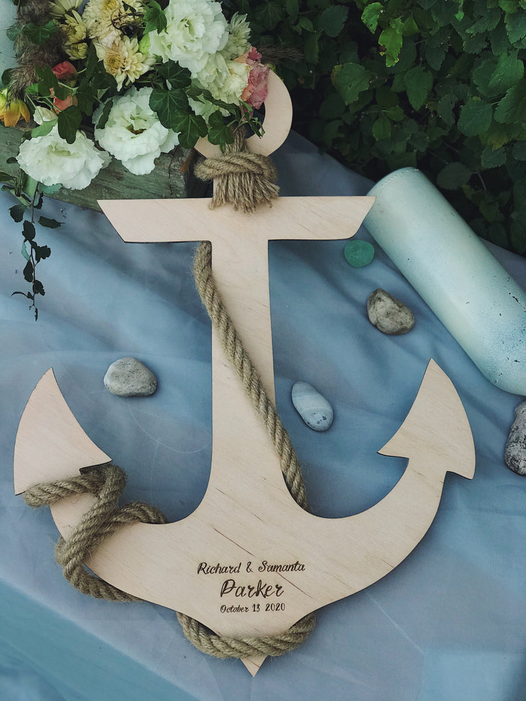 Seaside Wedding Wooden Guest Book