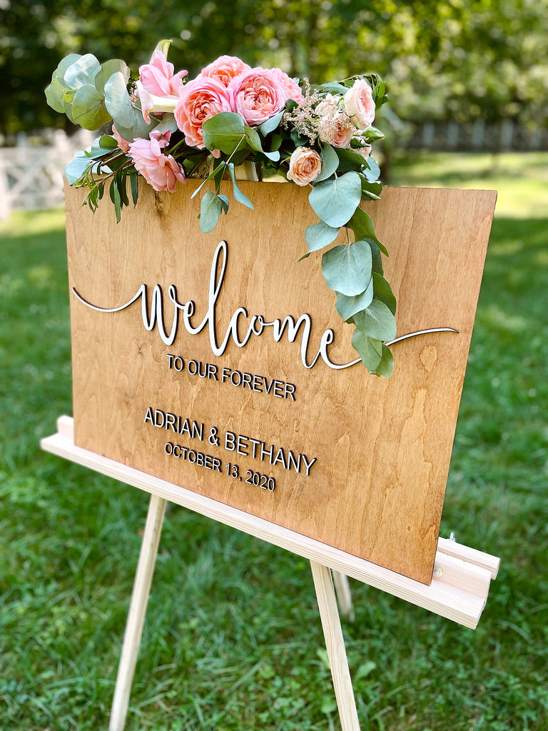 Custom Wooden Wedding Welcome Sign