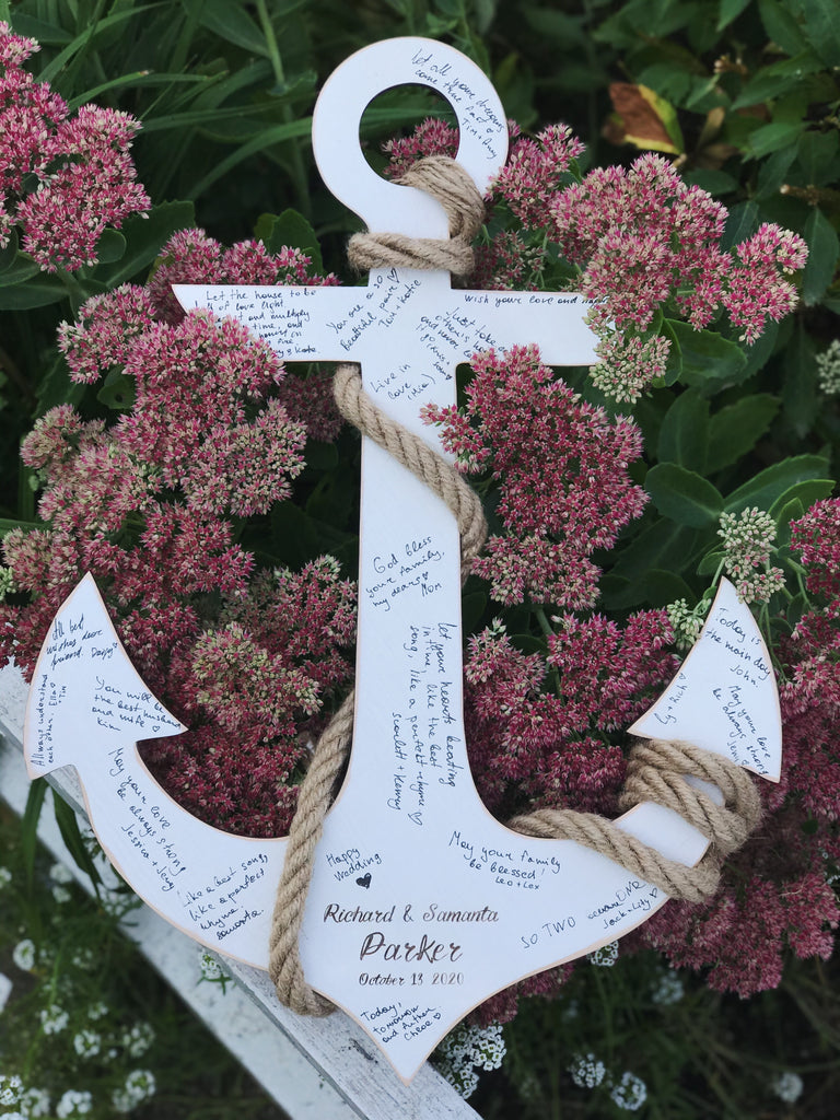 Seaside Wedding Wooden Guest Book