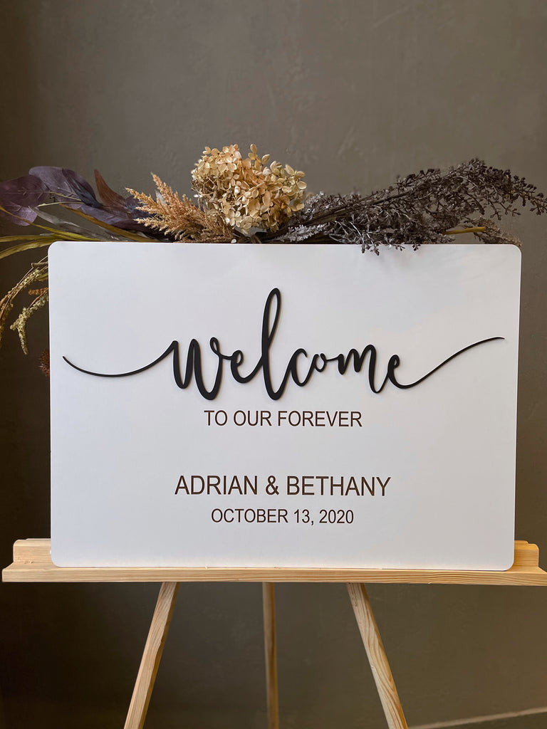 Green & Gold Wedding Welcome Sign