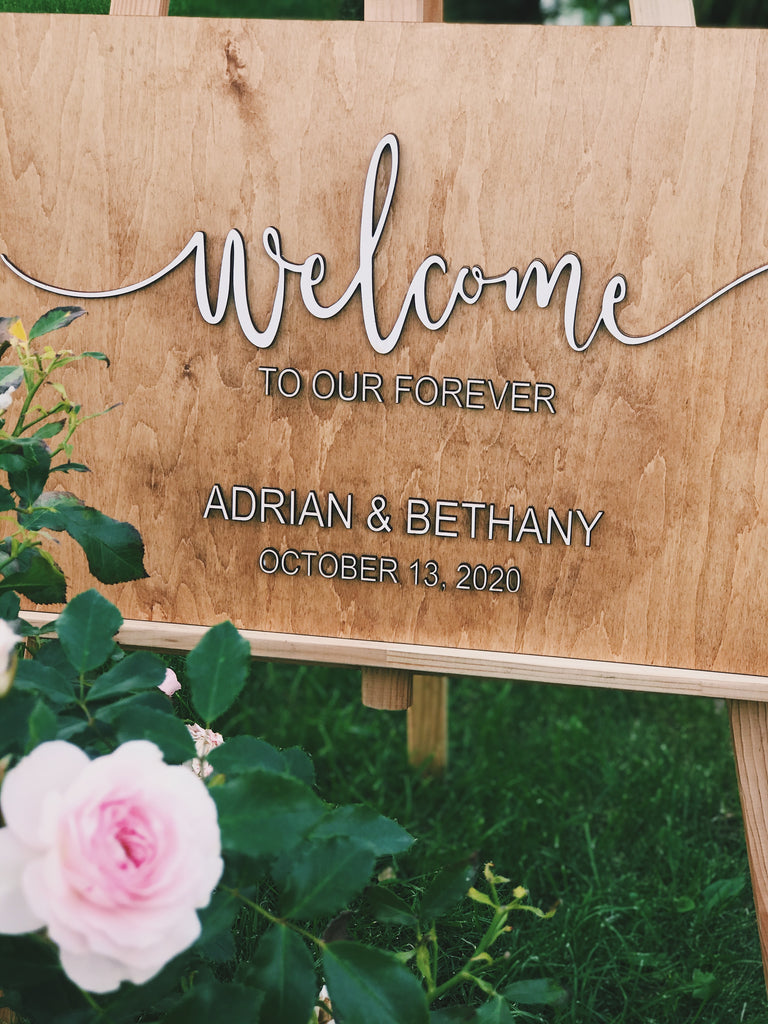 Custom Wooden Wedding Welcome Sign