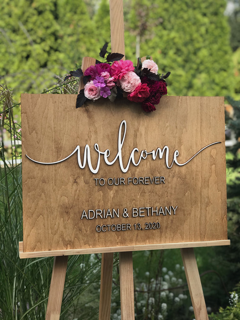 Custom Wooden Wedding Welcome Sign