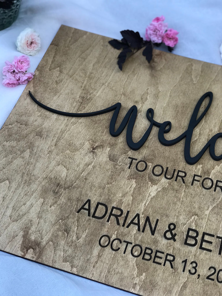 Welcome to our Forever Custom Wooden Wedding Reception Sign