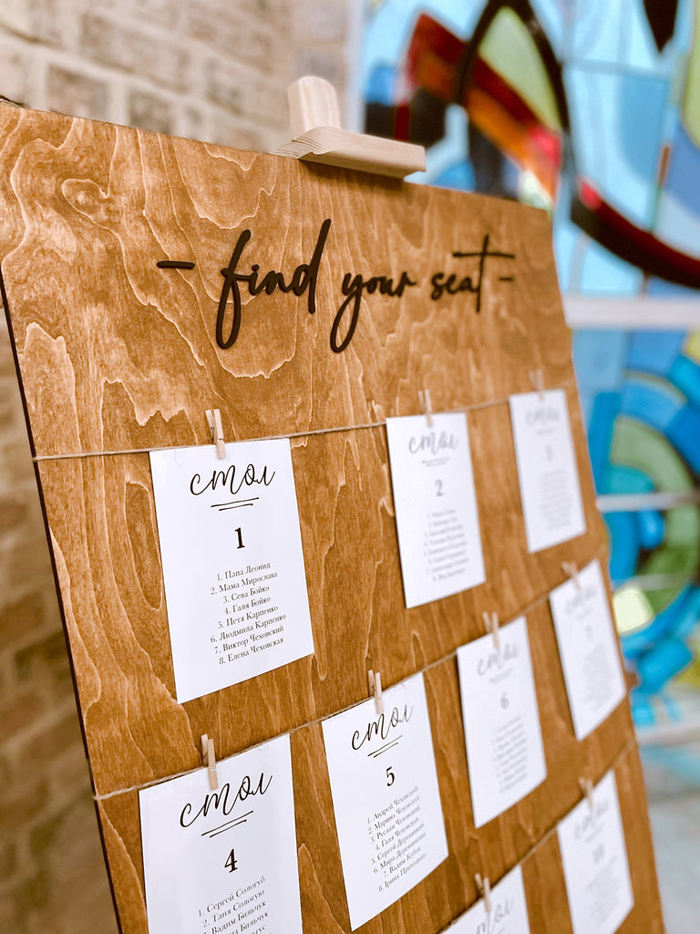 White Wedding Seating Chart