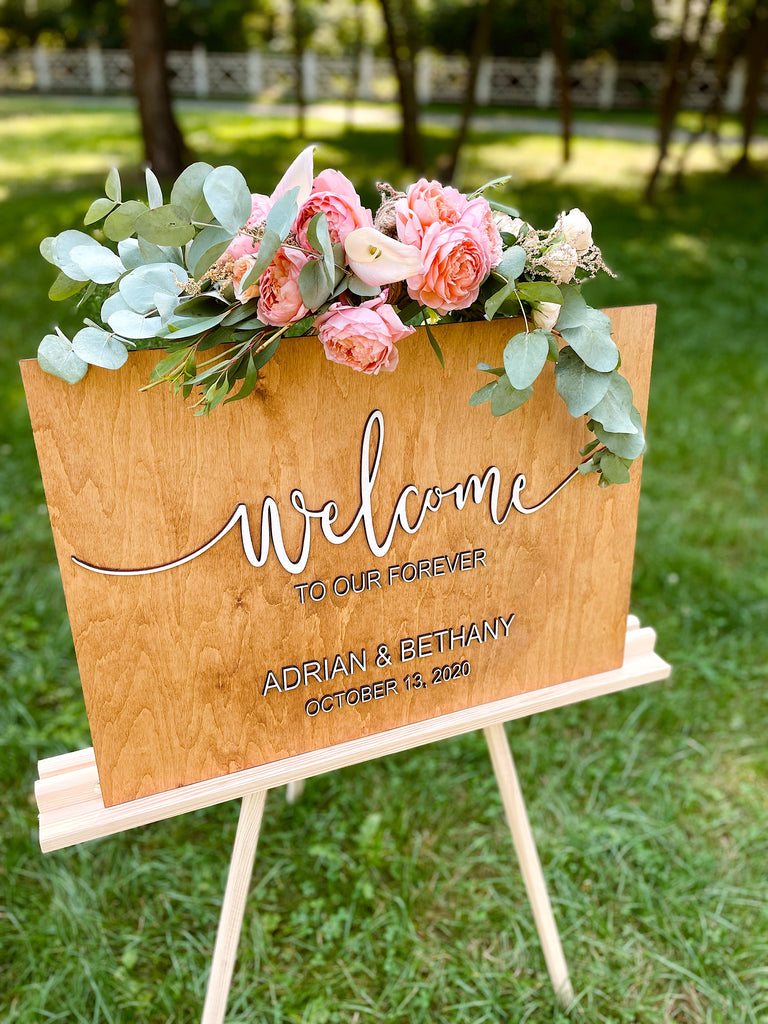 Custom Wooden Wedding Welcome Sign