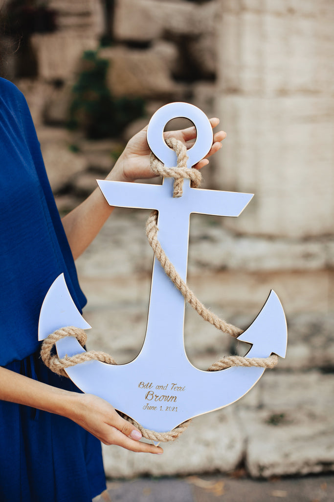 Wooden Anchor Unique Wedding Guest Book