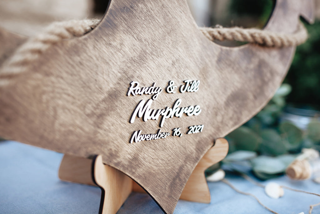 Wooden Anchor Unique Wedding Guest Book