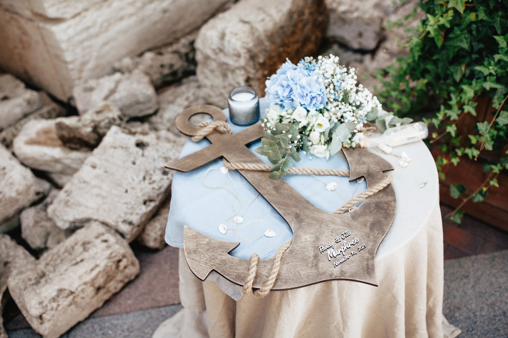 Seaside Wedding Wooden Guest Book