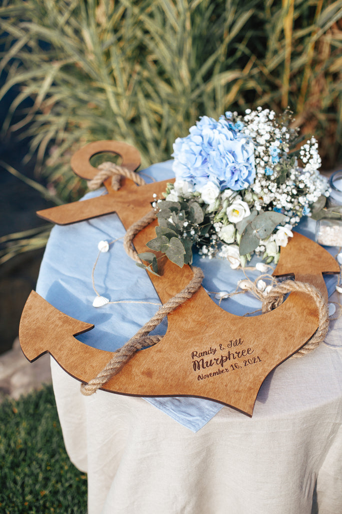 Wooden Anchor Unique Wedding Guest Book